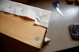 Cloth folded and stapled