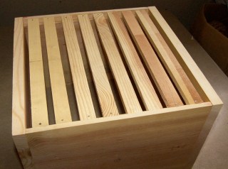 Hive Box with Top Bars Installed